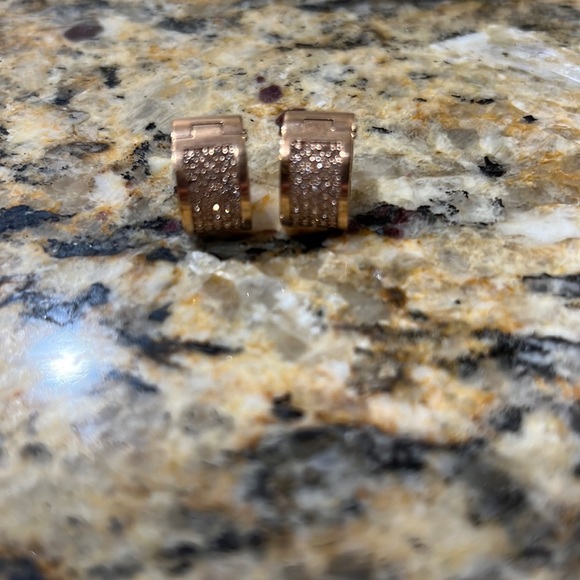 Michael Kors rose gold studded small hoops - Picture 1 of 2